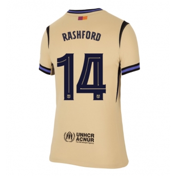 Billige Fotballdrakt Barcelona Marcus Rashford #14 Replika Bortedrakt Dame 2025-26 Kortermet